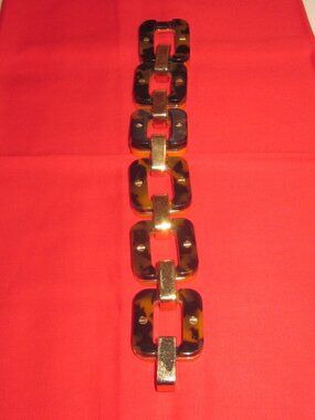 J Crew Chunky Bracelet Tortoiseshell Print & Orange